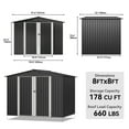 thumbnail image 2 of Dextrus 8x6 FT Outdoor Storage Shed with Lockable Doors & Air Vent, Large Metal Tool Sheds House for Backyard Patio to Store Bikes, Tools,Dark Gray, 2 of 5
