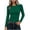 Green, variant on Women's Round Neck Ruched Shirts Long Sleeve Slim Tops Casual Layering Blouse for Fall Winter