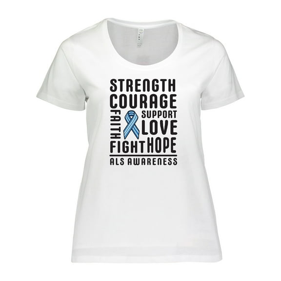Inktastic ALS Awareness Strength Courage Support Women's Plus Size T-Shirt