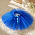 thumbnail image 5 of Pet Tutu Skirt Sparkle Mesh Dog Party Dress with Adjustable Tie for Holiday Cosplay and Festivals Blue S, 5 of 9