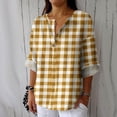 thumbnail image 2 of Cmfcve Gauze Blouses for Woman Plus Size 3/4 Length Sleeve Bohemian Tops Vintage V-Neck Cotton Linen Sports Shirt, 2 of 5