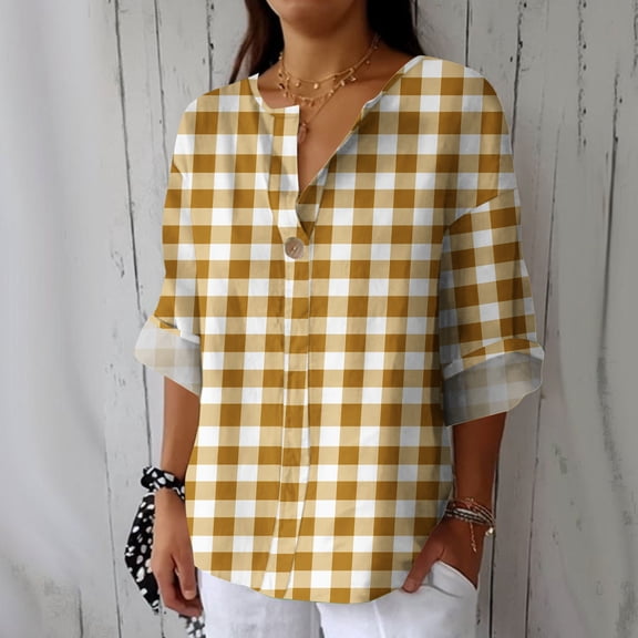 Karight Womens Button Down Shirt Long Sleeve Blouse