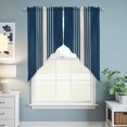 thumbnail image 6 of Swag Valance Curtains for Windows, Navy Blue Beige Striped Light Filtering Kitchen Curtains with Rod Pocket, Modern Farmhouse Retro Lines Window Treatment Valances for Living Room, 36x63 - 2 PCS, 6 of 9