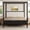 Black, variant on MODERNLUXE Wood Queen Size Canopy Bed with Upholstery Headboard, Black
