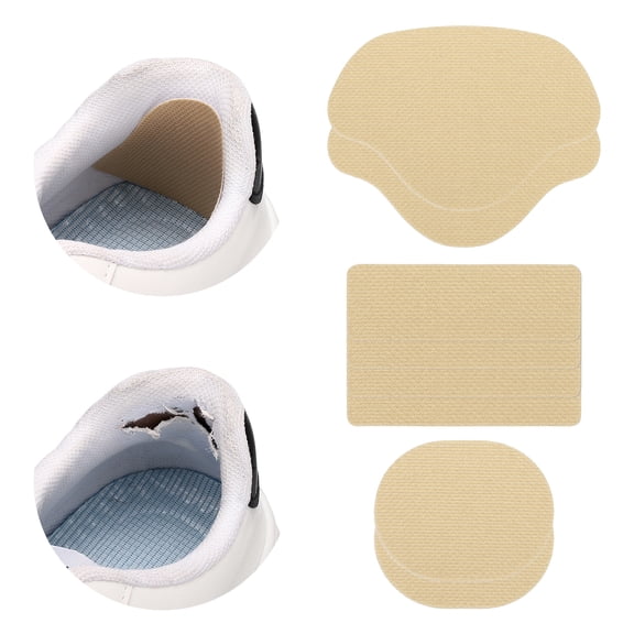 Uxcell 8 Pcs Shoe Heel Repair Patch Set Self-Adhesive Sneaker Inside Patches Heel Inserts Protectors Repair Pad for Men Women Sneaker Flats Toe Shoes Boots Hole, Beige