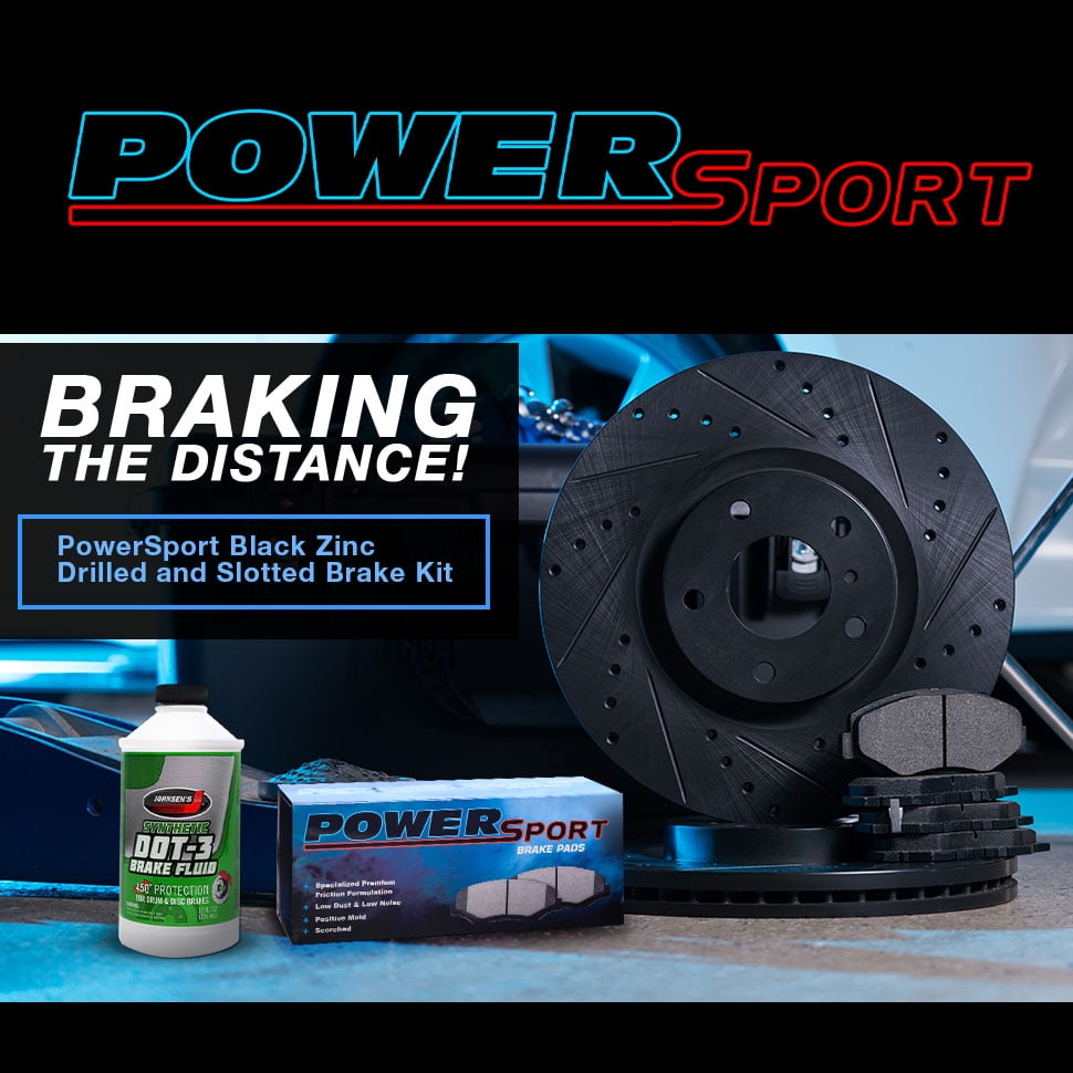 Power Sport Front Rear Brakes and Rotors Kit |Front Rear Brake