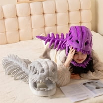 Spinosaurus Dino Skeleton Plush – 3D Realistic Wearable Outfit with Spine Extension, Fun Party Prop for Teens & Themed Events Purple