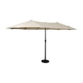 thumbnail image 2 of Emma + Oliver 15 FT Weather and Water-Resistant Triple Head Patio Umbrella with Easy Lift Crank Function in Tan, 2 of 8