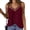 Dark Red, variant on Women Tops Sling Spaghetti Straps V-Neck Mesh Splicing Loose Drape Cut Vest Soft Fabric Summer Casual Tank Tops