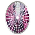 thumbnail image 2 of Designart "Magenta Horizon Cityscape I" Skyscrapers Radial Dot Round Wall Mirror - Architecture Oval Printed Decorative Mirror - Multiple Color Options, 2 of 5