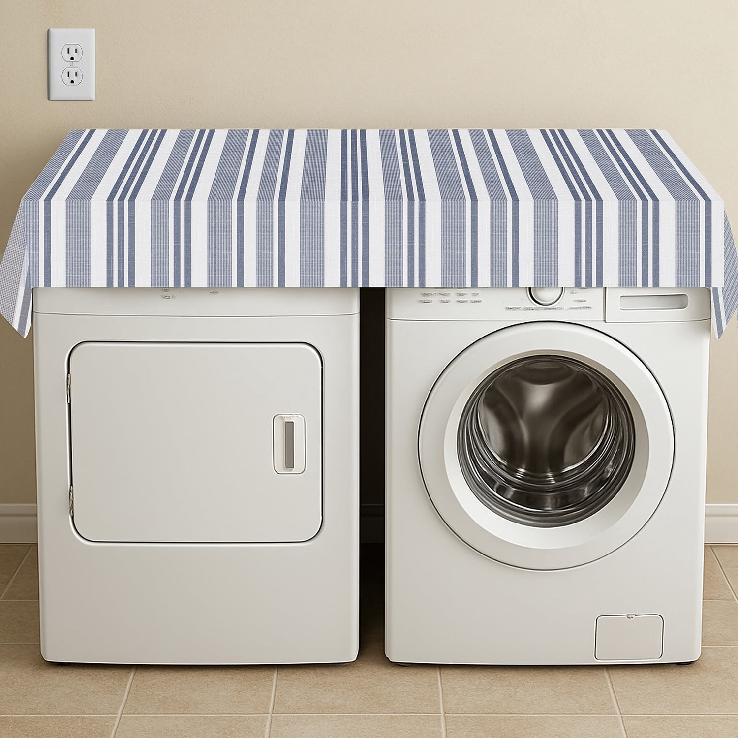 Con-Tact Brand Yard Goods Vinyl Fabric with Flannel Backing, Pre-Cut Linen Strip Denim Blue, 60 in. x 72 in.