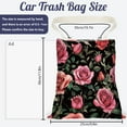 thumbnail image 2 of Rose Floral Print Car Trash Bag Hanging Garbage Bag with Snap Buttons Car-Back Seat Trash Storage Portable Dustbin for Car Interior Accessories Travel Camping, 2 of 8