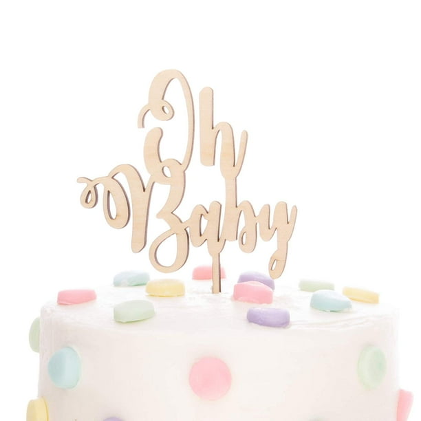 Ella Celebration Oh Baby Wooden Cake Topper Rustic Wood