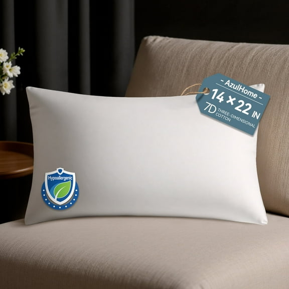 14x22 Insert for Throw Pillows, 1PCS, Lightweight Soft Pillow Stuffing for Sofa, Bed, and Home Décor White