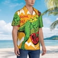 thumbnail image 3 of Balery Cool Dinosaur Playing Guitar Camisas hawaianas de manga corta para hombre, camisas playeras de corte holgado, camisas de vacaciones con botones,3X-Large, 3 of 7