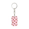 thumbnail image 2 of Uemuo Watermelon Ice Cream Pattern Rectangular Metal Keychain - Durable, Stylish, and Personalized Key Ring for Men and Women,Engraved Keychain,Gift Slim Sturdy Keychain, 2 of 7