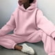 thumbnail image 5 of ICHUANYI Clearance Women Casual Solid Color Two Piece Long Pants Hooded Pullover Long Sleeve Sweatshirts Sets(Purple, M) ICHUANYI WER2023081107986, 5 of 9