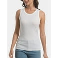 thumbnail image 3 of 3-pack White Women Tank Tops Summer Sleeveless Basic Cami Top Shirt Slim Racerback Blouses, 3 of 7