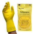 thumbnail image 2 of 12 Pairs X-Large Tronex 12" Multipurpose Flock-Lined Kitchen Latex Gloves, Raised Diamond Texture, Food Safe, Heavy Duty Cleaning Gloves, 2 of 6
