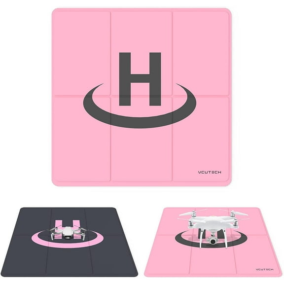 VCUTECH Drone Landing Pad 25 inch(65cm) for DJI Mavic 3 | Mavic Air 2/2S | Mavic Mini 2/1/SE | Mavic 2 Pro/Zoom | DJI FPV | DJI Phantom | Drone Accessories(Pink)