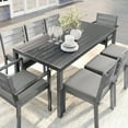 thumbnail image 5 of Martha Stewart 71" Indoor-Outdoor Patio Table with Gray Brushed Woodgrain Aluminum Finish, 5 of 10