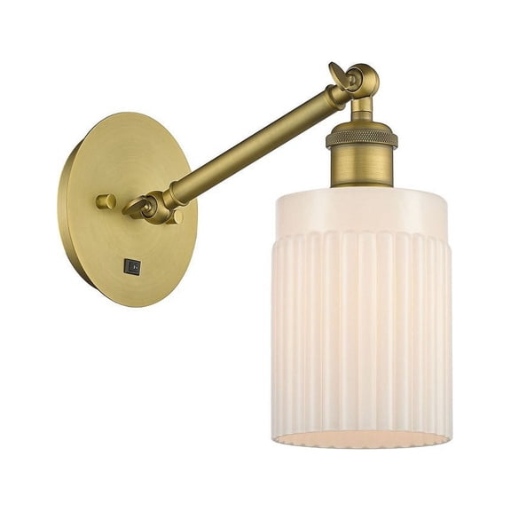 317-1W-BB-G341-LED-Innovations Lighting-Caledonia - 1 Light Wall Sconce In Industrial Style-11.38 Inches Tall and 5.3 Inches Wide Brushed Brass Matte