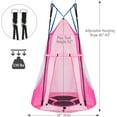 thumbnail image 6 of 2-in-1 Kids Hanging Hammock Chair, Swing Tent Seat for Indoor Outdoor Bedroom Use, Perfect for Children, Adults, Support 330lbs (Pink), 6 of 7