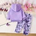 thumbnail image 7 of Zshosam Outfits for Toddler Girls Winter Outfits Toddler Girls Warm Sets Long Sleeves Hoodie Sweatshirt Print Knit Pullover Hooded Top Pants 2pcs Pant Sets Size 18 24 Months,(Purple 18-24 Months), 7 of 7
