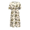 thumbnail image 5 of Ruyang Summer Casual Long Dresses Women's Short Sleeve A-Line Midi Dresses Casual Floral T-Shirt Dress Flowy Beach Sundress with Pockets, 5 of 5