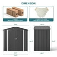 thumbnail image 4 of 6' x 4' Outdoor Storage Shed on Sale, Aiho Shed & Outdoor Storage Clearance, Metal Storage Shed for Outside, Backyard, Garden & Patio - Dark Gray, 4 of 11