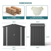 6' x 4' Outdoor Storage Shed on Sale, Aiho Shed & Outdoor Storage Clearance, Metal Storage Shed for Outside, Backyard, Garden & Patio - Dark Gray