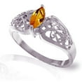 thumbnail image 3 of Galaxy Gold 14K White Gold Natural Marquis-Shaped Citrine Filigree Solitaire Ring - November Birthstone - Warmth & Prosperity - Sizes 5.5 to 11 - Fine Jewelry for Women, 3 of 4