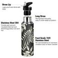 thumbnail image 3 of Zebras and Leaves Sports Bottle with Straw Stainless Steel Water Jug Portable Thermal Cup Leak-proof 600ML, 3 of 9