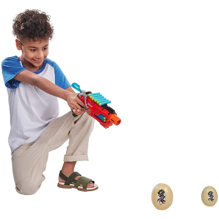 ZURU XShot Dino Attack Foam Dart Blaster, 16 Darts, 6-Dart Barrel