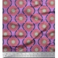 thumbnail image 1 of Soimoi Cotton Cambric Fabric Triangle & Ogee Damask Fabric Prints by Yard 56 Inch Wide, 1 of 1