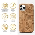 thumbnail image 4 of Case Yard Wooden Case Outside Soft TPU Silicone Slim Fit Shockproof Wood Phone Cover for Girls Boys Men and Women Supports Wireless Charging New Orleans Sugar Skull Design case for iPhone-12-Pro-Max, 4 of 7
