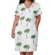 thumbnail image 3 of Vestido de noche holgado con bolsillos y palmeras verdes para mujer, elegante y chic, promoción, 3 of 7