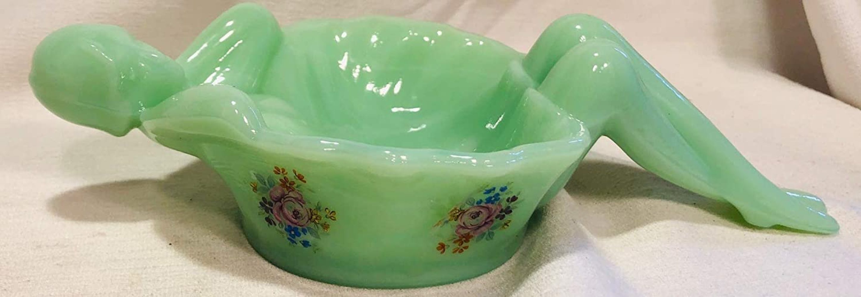 Ballerina Mint/Soap Dish Art Deco Original Westmoreland Glass Mould