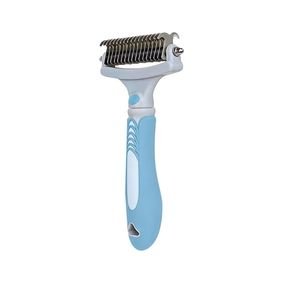 Pet Grooming Rake, Metal Comb and Flea Comb for Cats and Dogs, Double-Sided Dematting Tool, Extra-Wide Deshedding Brush for Long Hair Pets