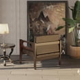 thumbnail image 6 of Mid Century Accent Chair, Oversized Upholstered Armchair, PU Leather Hollow Solid Wood Legs, Rustic Singel Sofa Chair 30.7'' W for Living Room, Bedroom, Reading Room, Office, Lounge, Espresso, 6 of 9