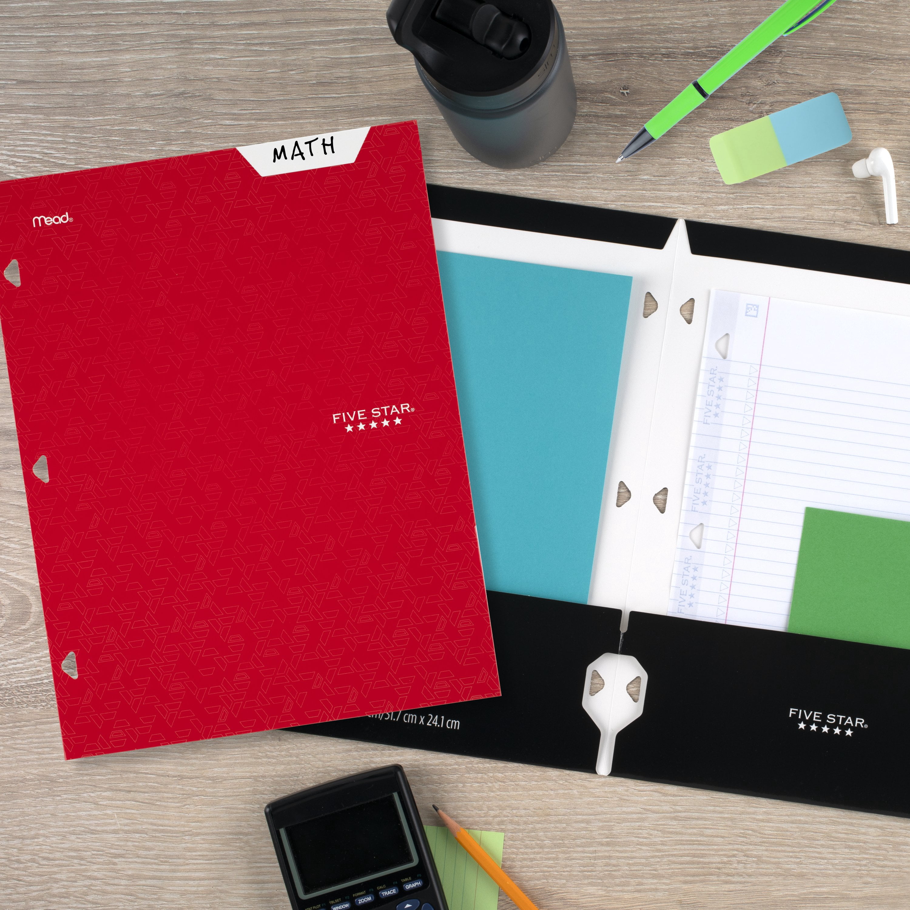 Five Star 4-Pocket Paper Folder, Fire Red (331060B-WMT22)