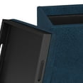 thumbnail image 6 of Rockwood 17 inch Wide Cube Storage Ottoman with Tray in Distressed Dark Blue Vegan Leather, 6 of 13