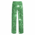 thumbnail image 4 of ClodeEU Womens Sequin Wide Leg Pants,Elastic Waisted Sparkly Glitter Pant For Party Green,Womens Plus XL, 4 of 5