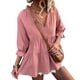 thumbnail image 2 of Blusa NikouMX con Cuello con muescas manga tres cuartos dobladillo con volantes, 2 of 5