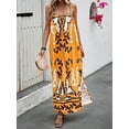 thumbnail image 6 of Michellecmm Women Summer Casual Long Dress Print Spaghetti Strap Sleeveless Cami Dress Loose Tie-Up Backless Holiday Dress, 6 of 7