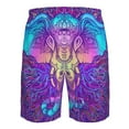thumbnail image 6 of Kll Elephant In Tribal Style Men'S Casual Summer Beach Shorts Hawaiian Shorts With Pockets-Small, 6 of 9