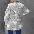 thumbnail image 5 of TIANZEN Casual Winter Jacket With Star Print Lined Warm Cozy Outerwear For Cold Weather Full Zip Hoodies for Women Short Sleeve Jacket Soft Jackets for Women Cute, 5 of 9