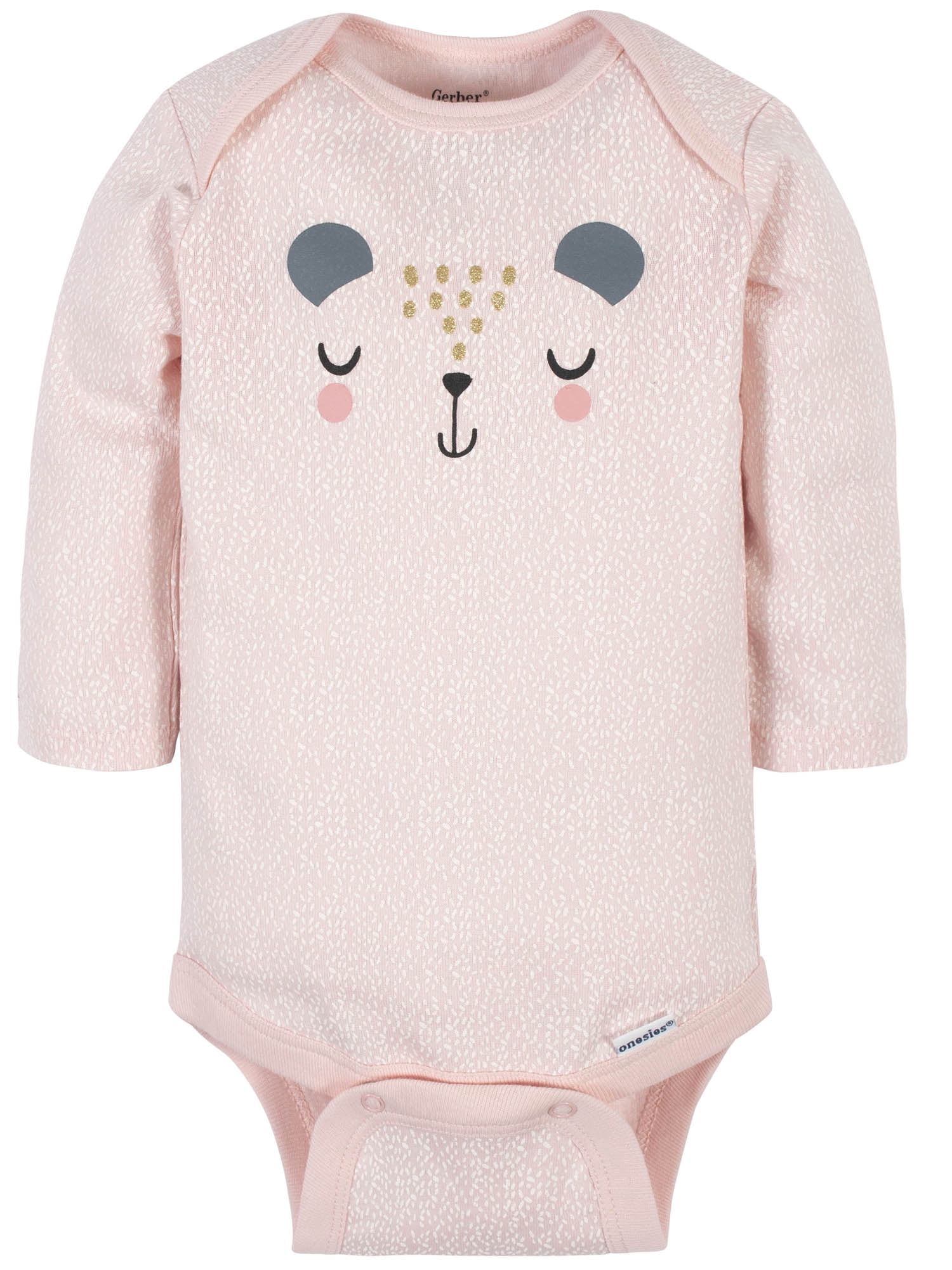 Gerber Baby Girl Long Sleeve Onesies Bodysuits, 6-Pack