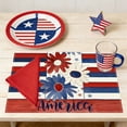 thumbnail image 4 of Ohufall Napperons de Table Patriotiques Rouges Blancs Bleus pour le 4 Juillet, la Journée du Souvenir et la Décoration de Fête à la Maison pour la Journée des Anciens Combattants, 4 of 6