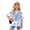 Blue, variant on Girls Outfits Size 9-10Y Tie Dye Heart Print Short Sleeve Crewneck Top and Solid Shorts 2 Piece Girls Clothes